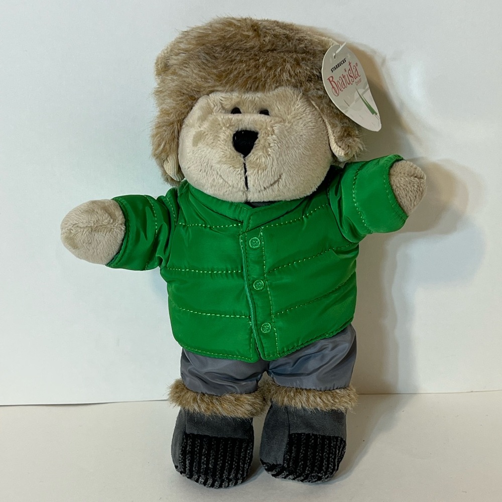 Starbucks Coffee Co Bearista Bear 10" Plush Bean Bag Stuffed Toy Winter 2011